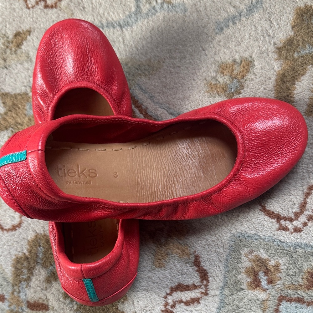 Tieks POPPY Red Leather Flats - Picture 13 of 13